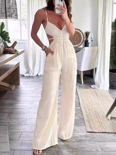 Cut - Out Wide Leg Jumpsuit - Style Chic Couture