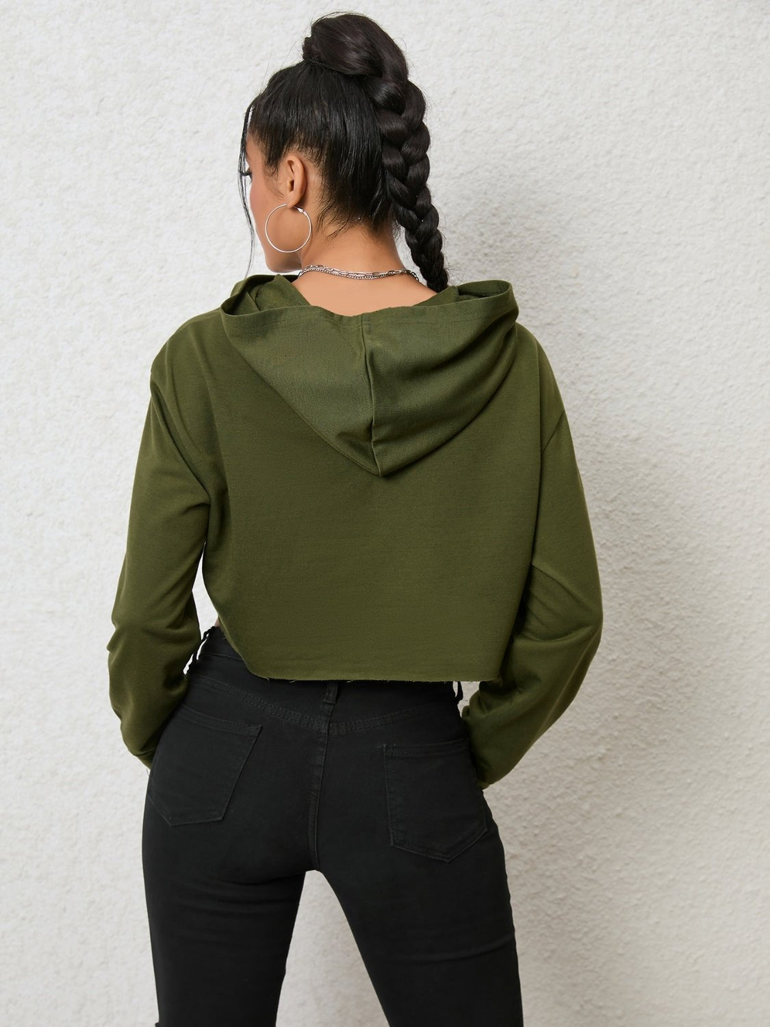 Cutout Long Sleeve Hoodie - Style Chic Couture