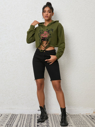Cutout Long Sleeve Hoodie - Style Chic Couture