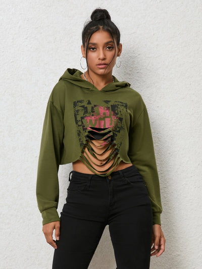 Cutout Long Sleeve Hoodie - Style Chic Couture