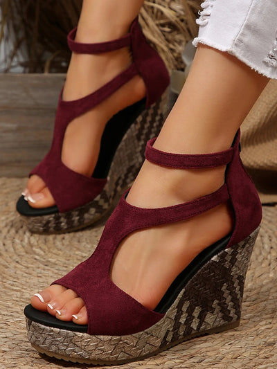 Cutout Wedge Platform Sandals - Style Chic Couture