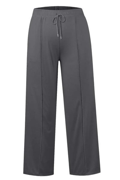 Drawstring Elastic Waist Wide Leg Pants - Style Chic Couture