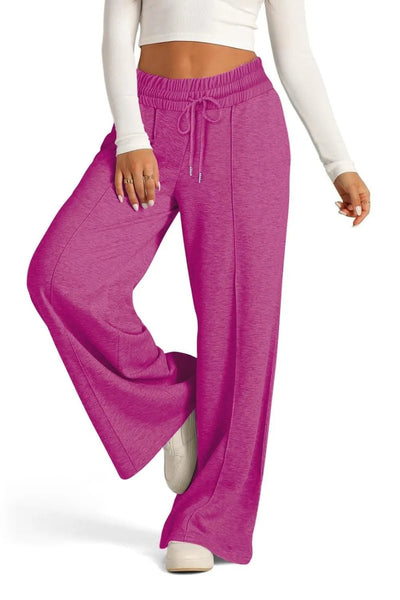 Drawstring Elastic Waist Wide Leg Pants - Style Chic Couture