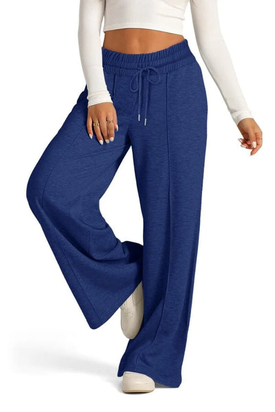 Drawstring Elastic Waist Wide Leg Pants - Style Chic Couture