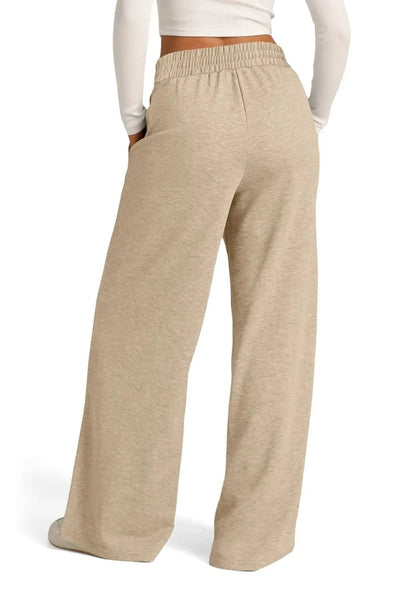 Drawstring Elastic Waist Wide Leg Pants - Style Chic Couture