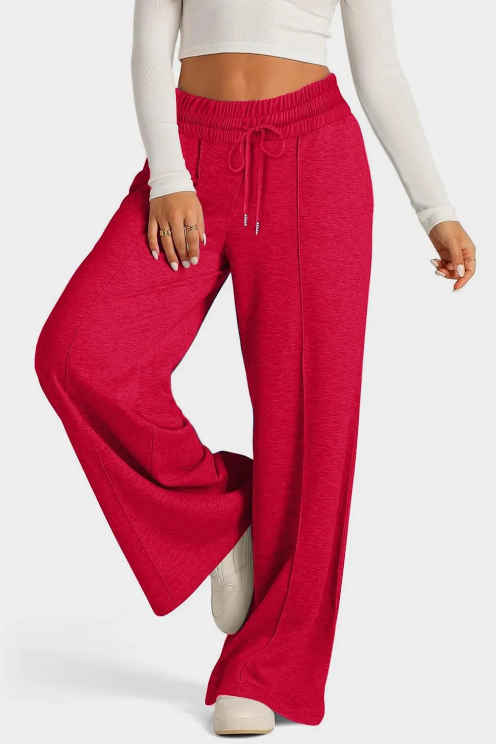 Drawstring Elastic Waist Wide Leg Pants - Style Chic Couture