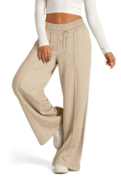 Drawstring Elastic Waist Wide Leg Pants - Style Chic Couture
