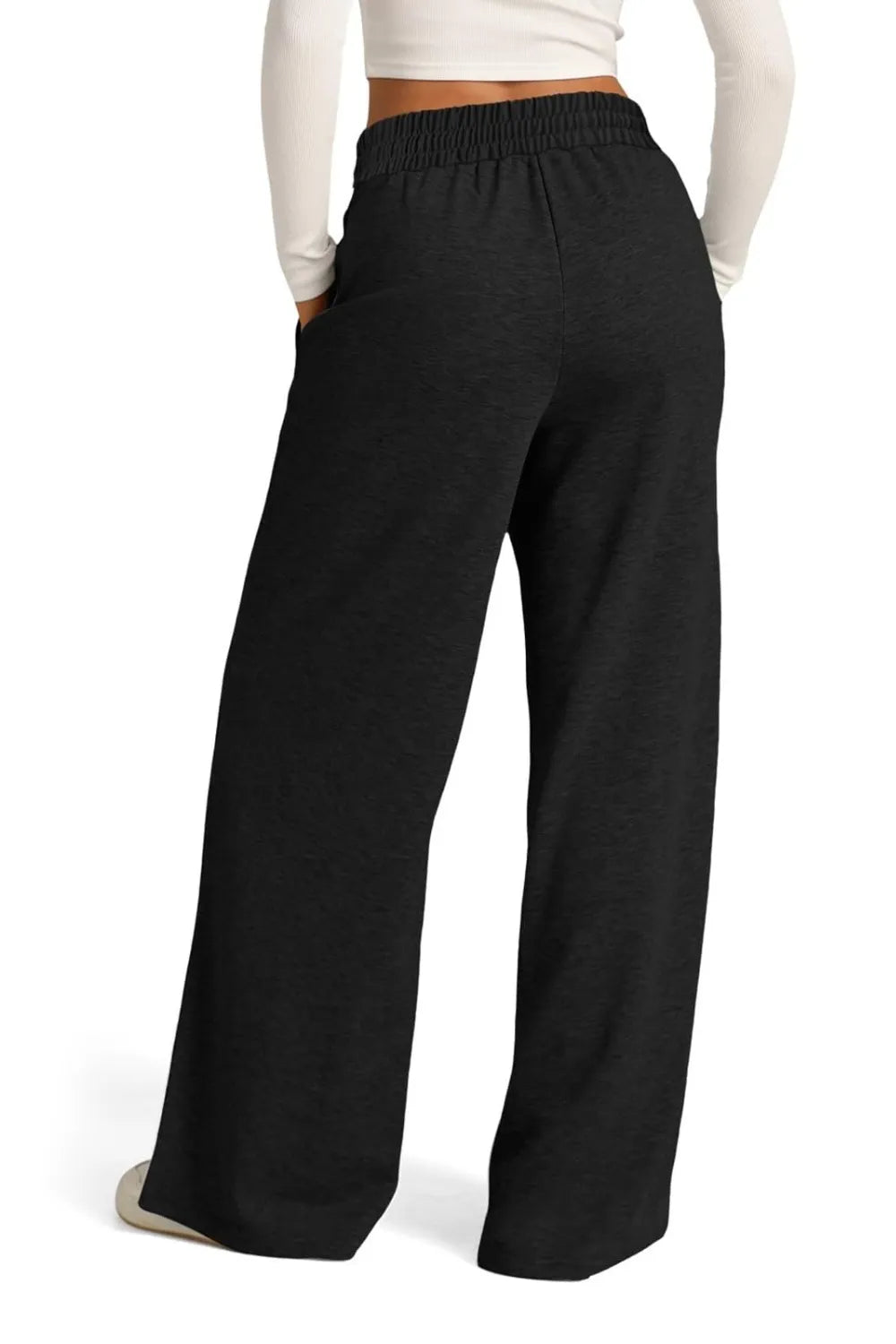 Drawstring Elastic Waist Wide Leg Pants - Style Chic Couture