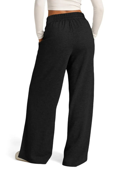 Drawstring Elastic Waist Wide Leg Pants - Style Chic Couture