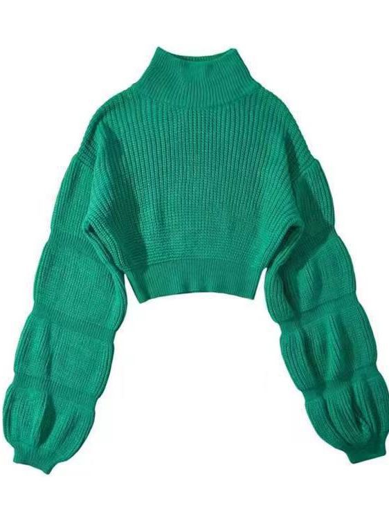 Elegant Feminine Mock Neck Flared Sleeve Adaptable Design - Style Chic Couture