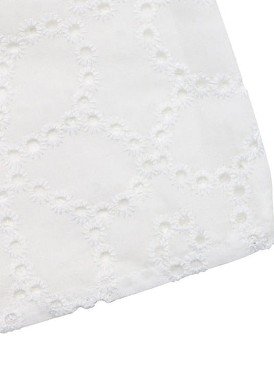 Eyelet Cutout Off - Shoulder Blouse - Style Chic Couture