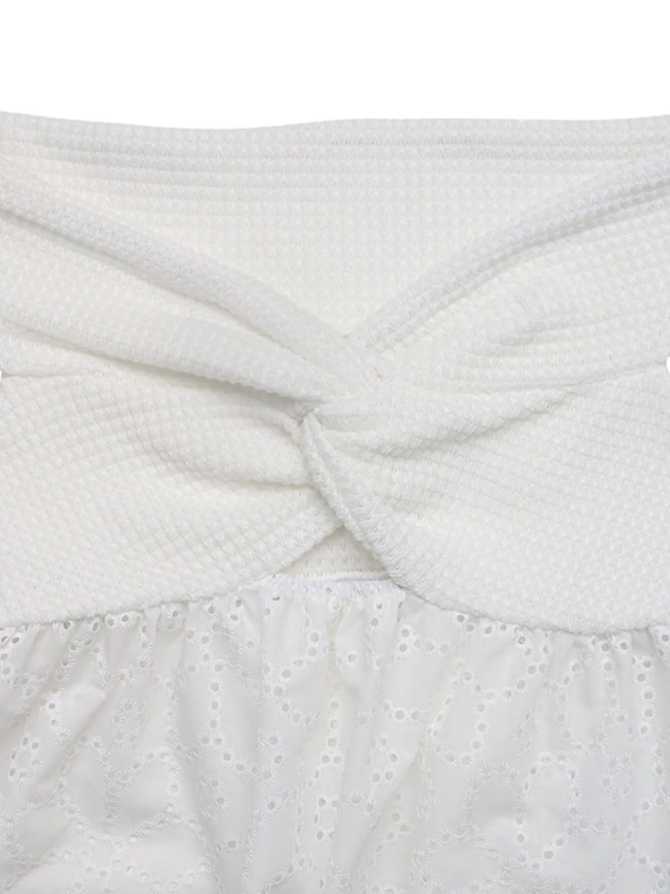 Eyelet Cutout Off - Shoulder Blouse - Style Chic Couture