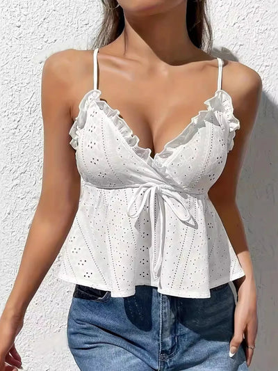 Eyelet Ruffle Cami - Style Chic Couture