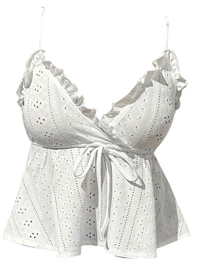 Eyelet Ruffle Cami - Style Chic Couture