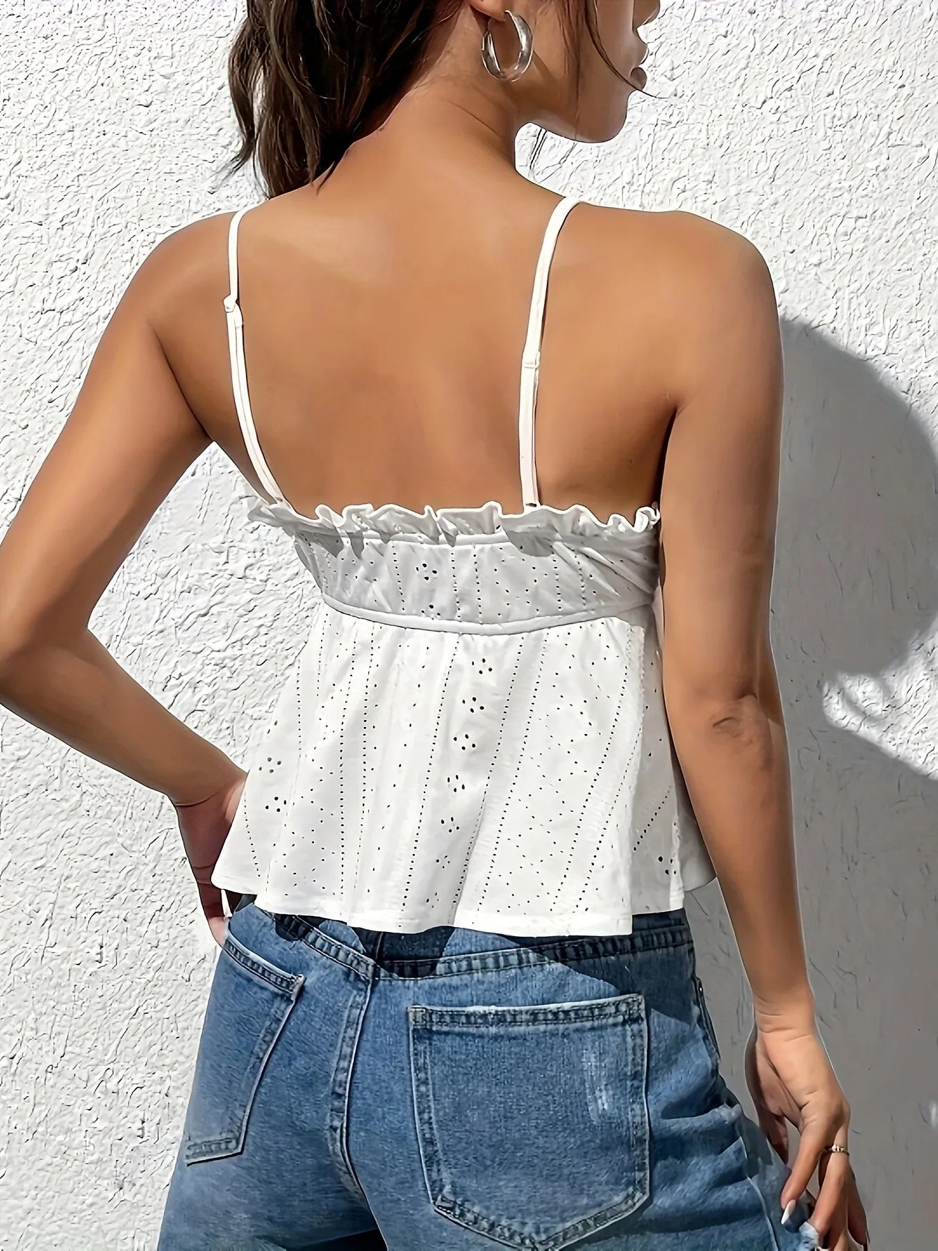 Eyelet Ruffle Cami - Style Chic Couture