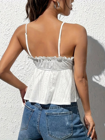 Eyelet Ruffle Cami - Style Chic Couture