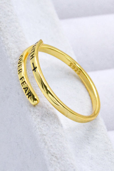 FAITH OVER FEAR Bypass Ring - Style Chic Couture
