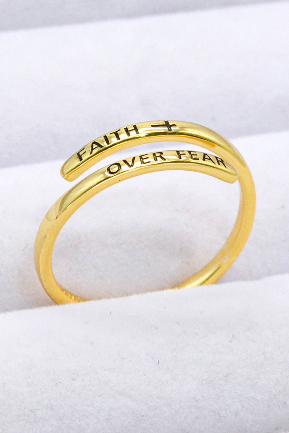 FAITH OVER FEAR Bypass Ring - Style Chic Couture