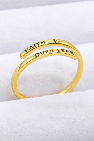 FAITH OVER FEAR Bypass Ring - Style Chic Couture