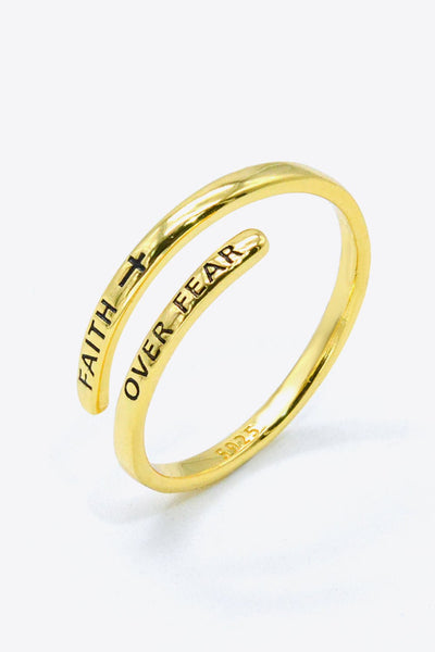 FAITH OVER FEAR Bypass Ring - Style Chic Couture