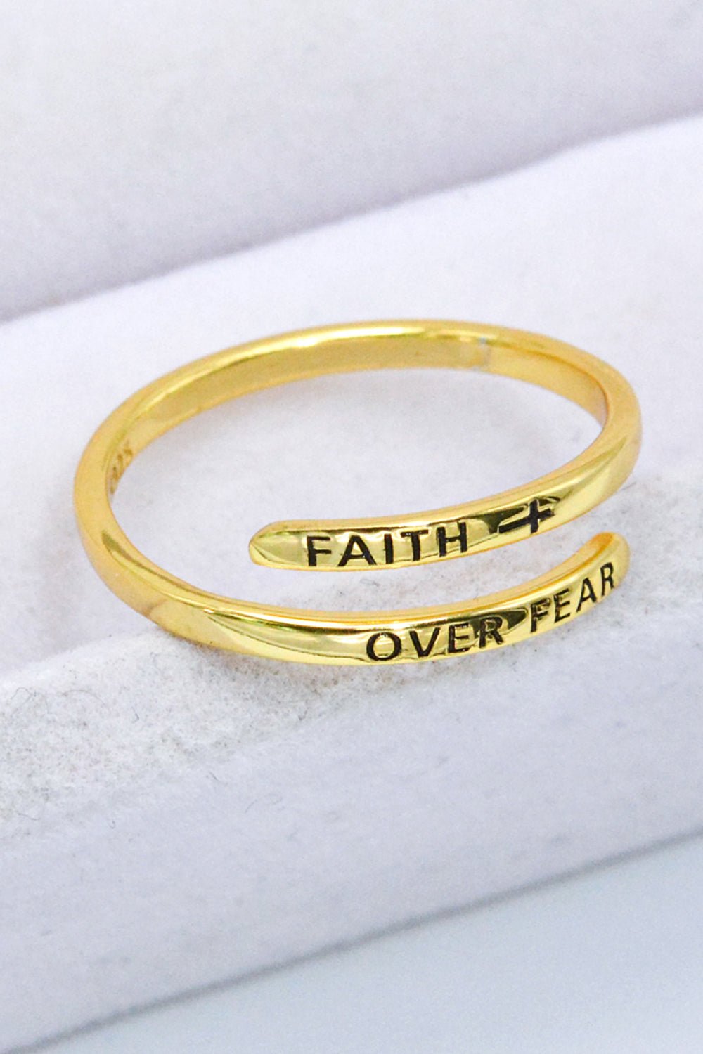 FAITH OVER FEAR Bypass Ring - Style Chic Couture