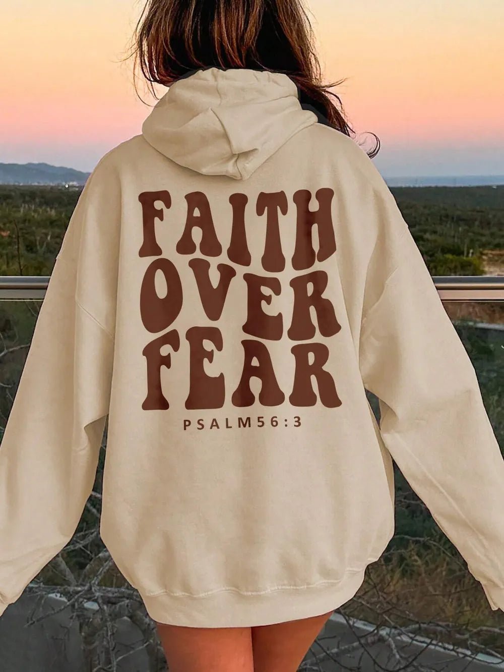 FAITH OVER FEAR Dropped Shoulder Hoodie - Style Chic Couture