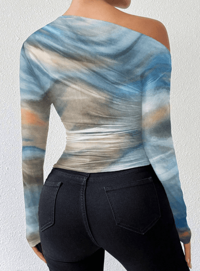 Fashionable Long Sleeve Graphic Tee Ladies Tops - Style Chic Couture