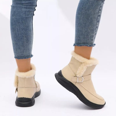 Faux Fur Buckle Boots - Style Chic Couture