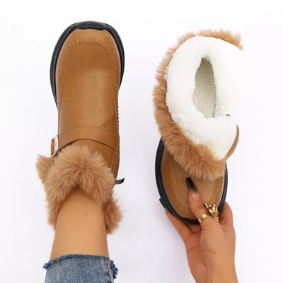 Faux Fur Buckle Boots - Style Chic Couture