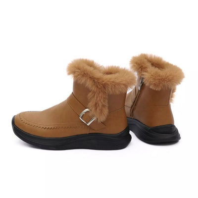 Faux Fur Buckle Boots - Style Chic Couture