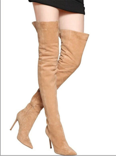 Faux Fur Pointed Toe Stiletto Ankle Boots - Style Chic Couture