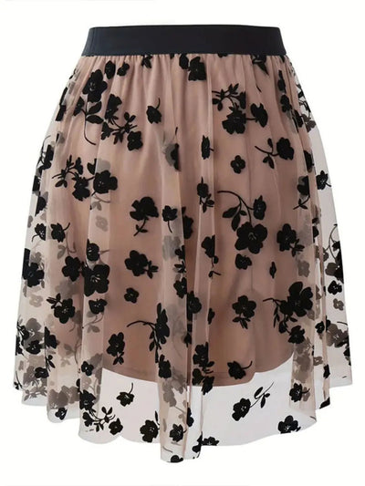 Floral Print High Waist Mini Skirt - Style Chic Couture