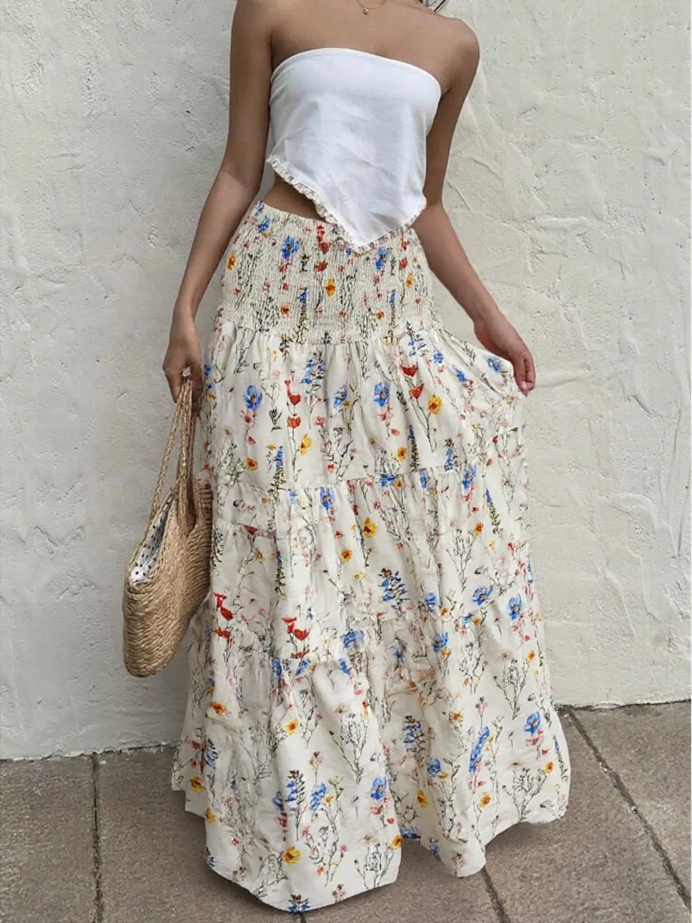 Floral Tiered Maxi Skirt - Style Chic Couture