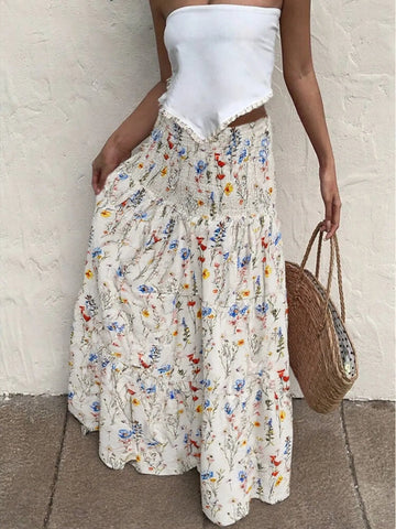 Floral Tiered Maxi Skirt - Summer Chic