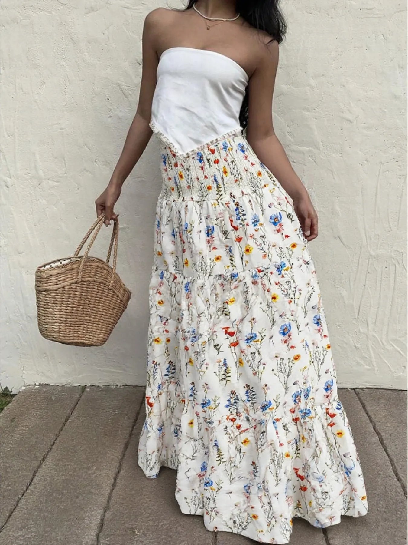 Floral Tiered Maxi Skirt - Style Chic Couture