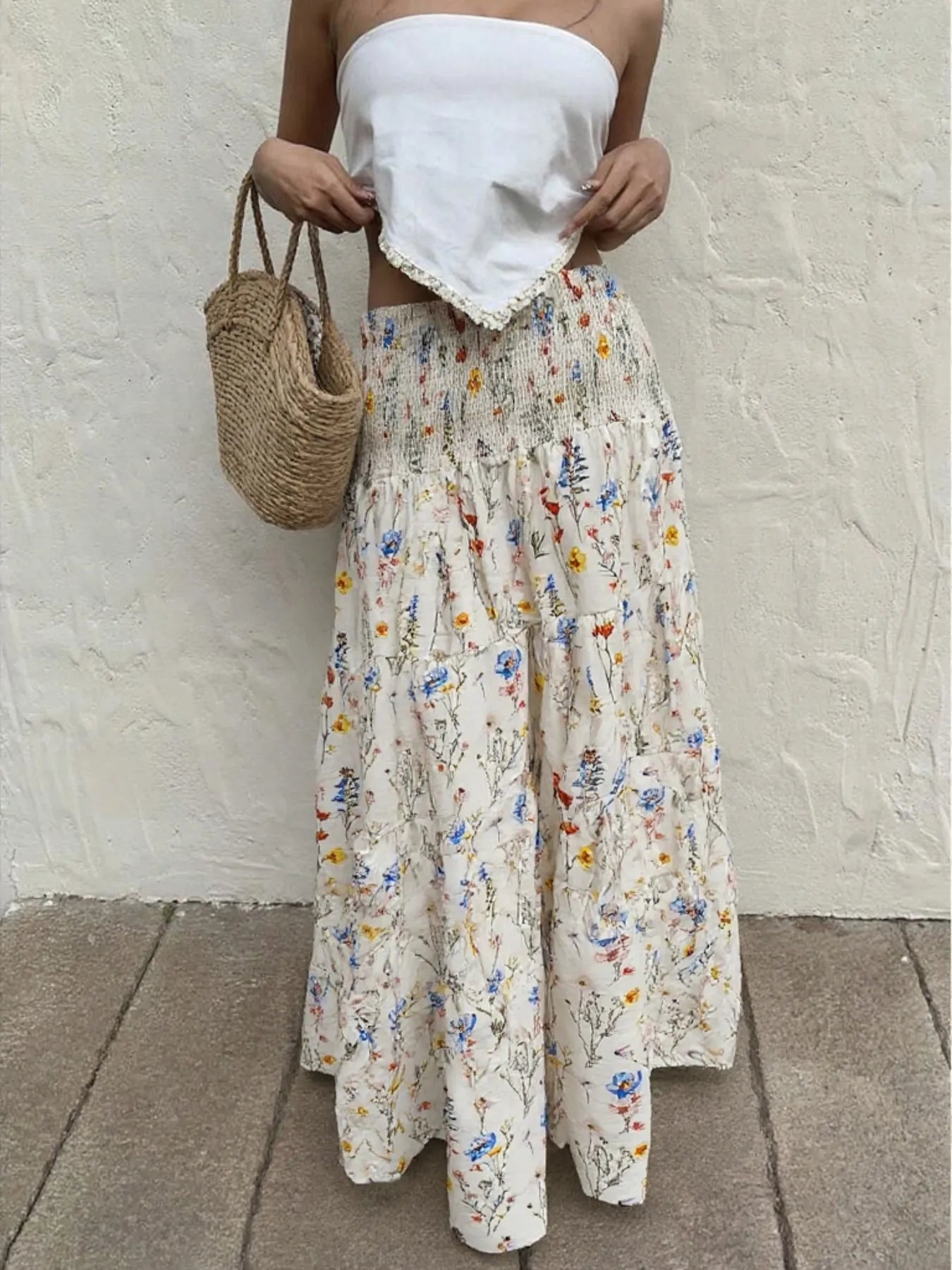 Floral Tiered Maxi Skirt - Style Chic Couture