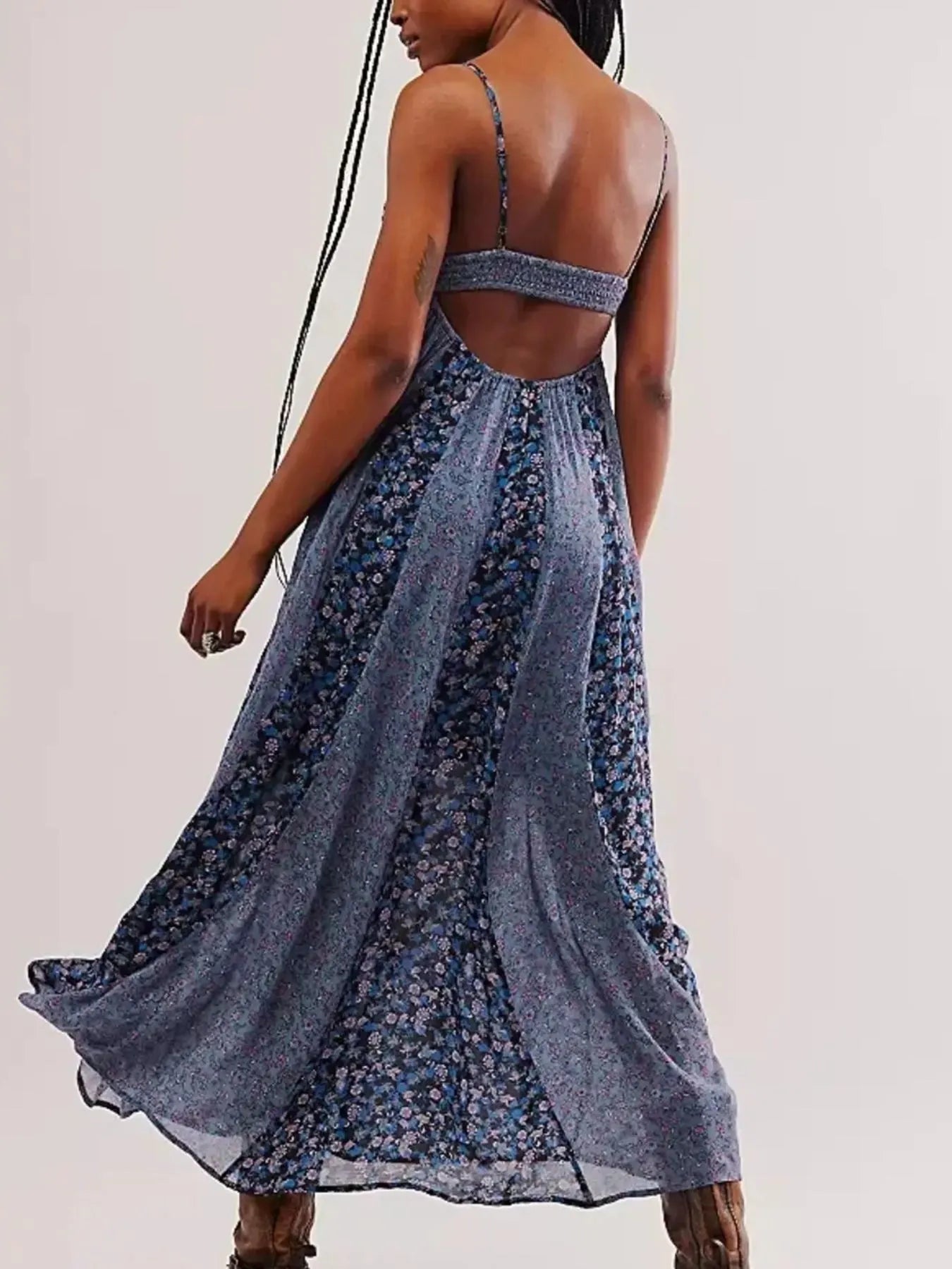 Floral V - Neck Maxi Cami Dress - Style Chic Couture