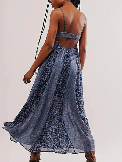 Floral V - Neck Maxi Cami Dress - Style Chic Couture
