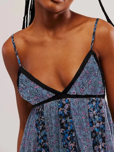 Floral V - Neck Maxi Cami Dress - Style Chic Couture