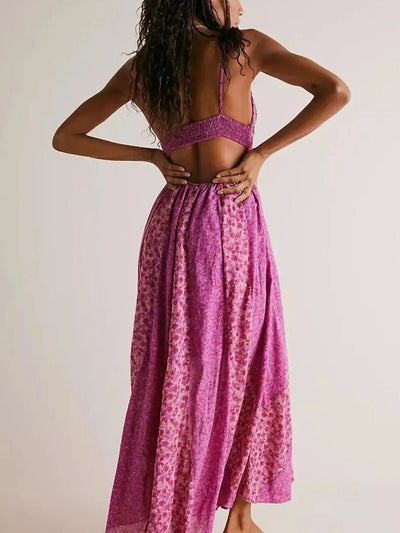 Floral V - Neck Maxi Cami Dress - Style Chic Couture
