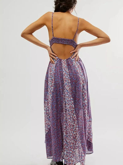 Floral V - Neck Maxi Cami Dress - Style Chic Couture