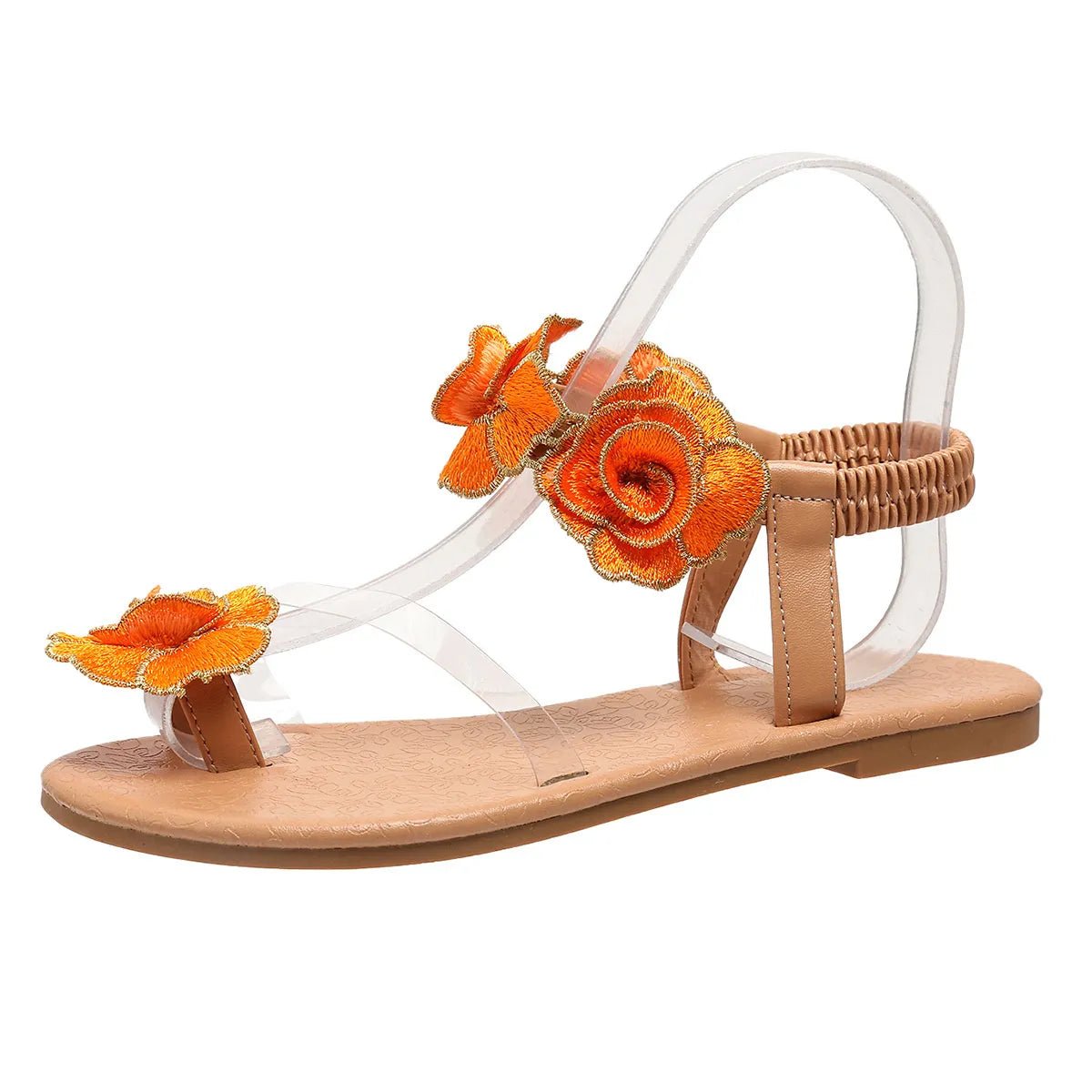 Flower Toe Loop Flats Sandals - Style Chic Couture