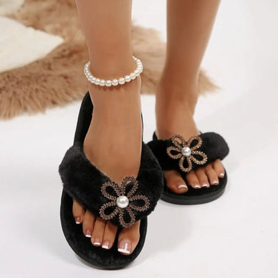 Flower Toe Post Flats Slippers - Style Chic Couture