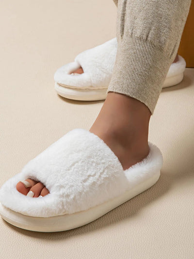 Fluffy Open Toe Comfort Slippers - Style Chic Couture