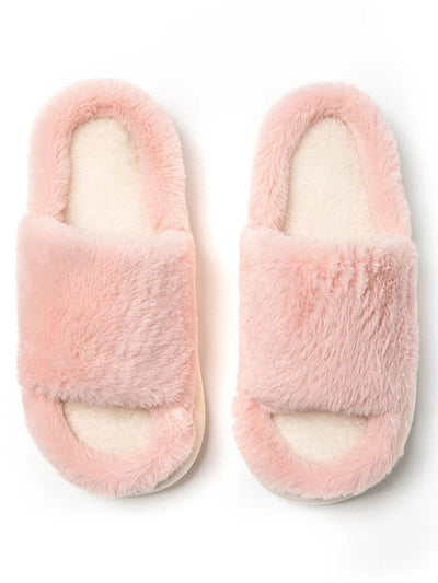 Fluffy Open Toe Comfort Slippers - Style Chic Couture