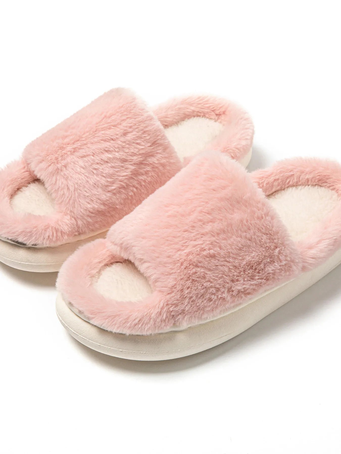 Fluffy Open Toe Comfort Slippers - Style Chic Couture