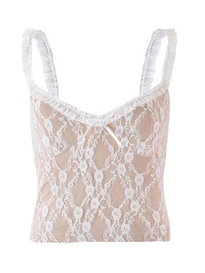 Frill Bow Lace Cami - Style Chic Couture