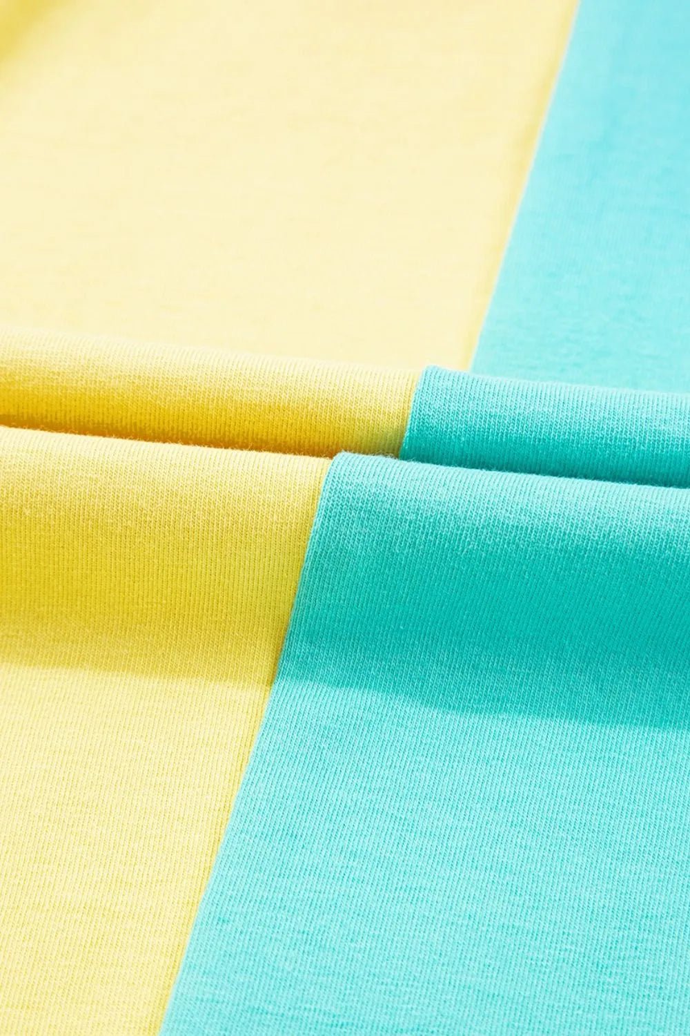 Frill Color Block Crew Neck Loose Fit T Shirt - Style Chic Couture