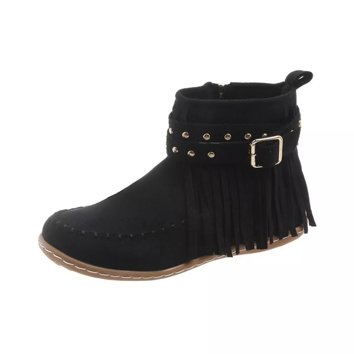 Fringe Round Toe Boots - Style Chic Couture