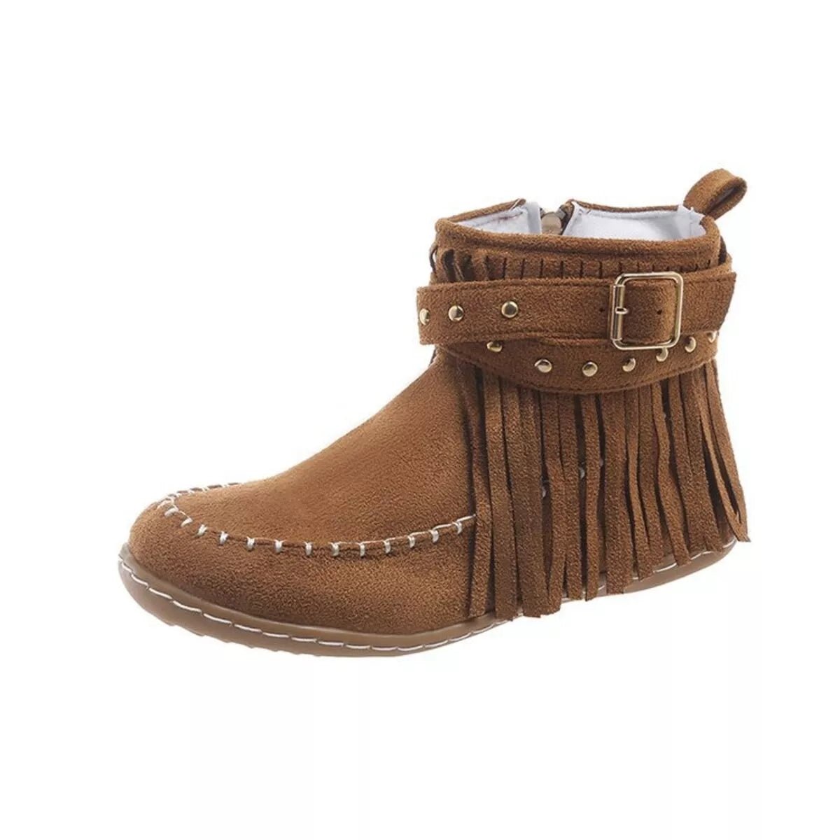 Fringe Round Toe Boots - Style Chic Couture